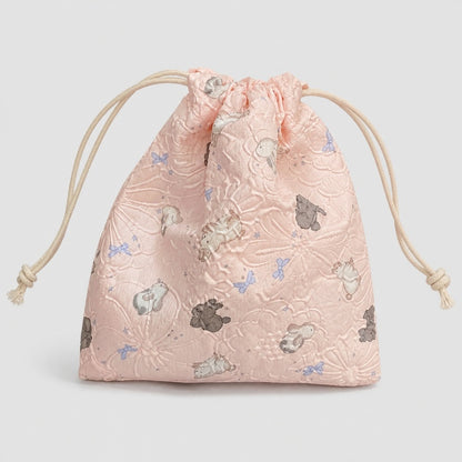 Floral Lace Drawstring Pouch