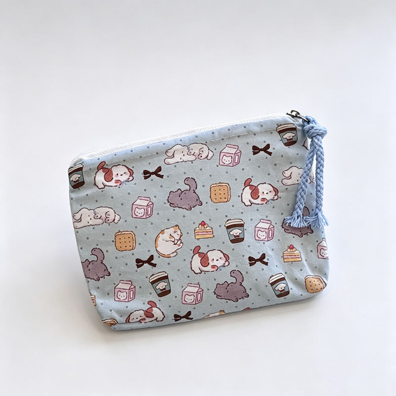 Bunny Dog Printed Fabric Pouch