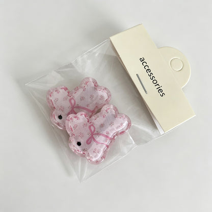 Bunny Shape Resin Hair Clips, 2 Pieces