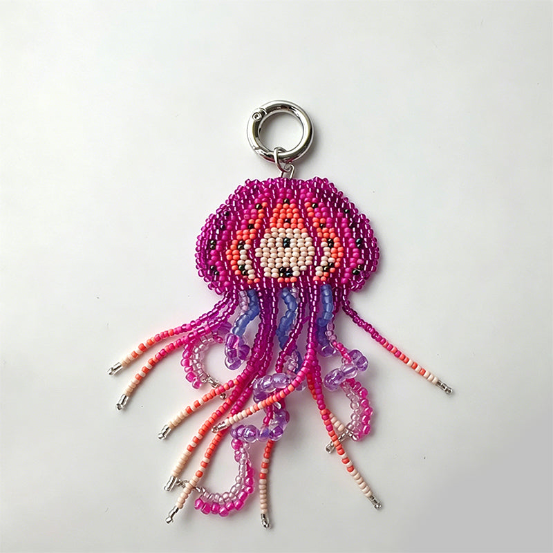 Handmade Beaded Jellyfish Keychain