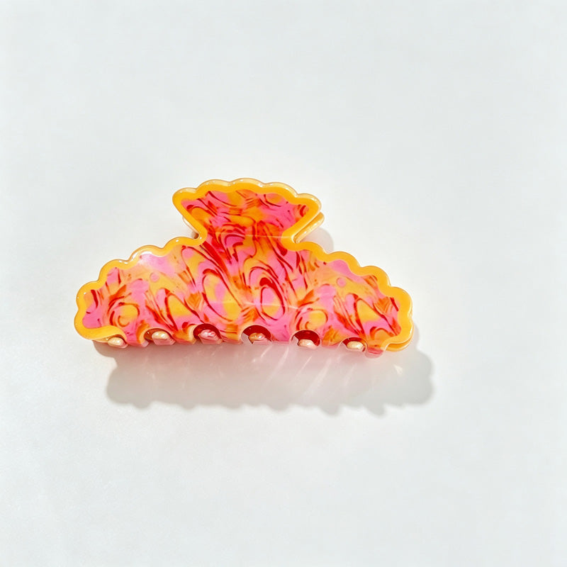 Marble Leaf Claw Clip