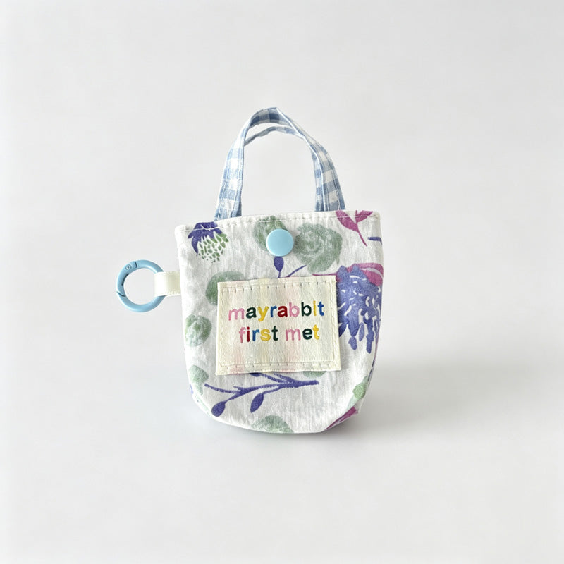 Floral Fabric Mini Key Pouch