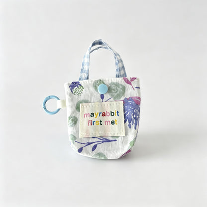 Floral Fabric Mini Key Pouch