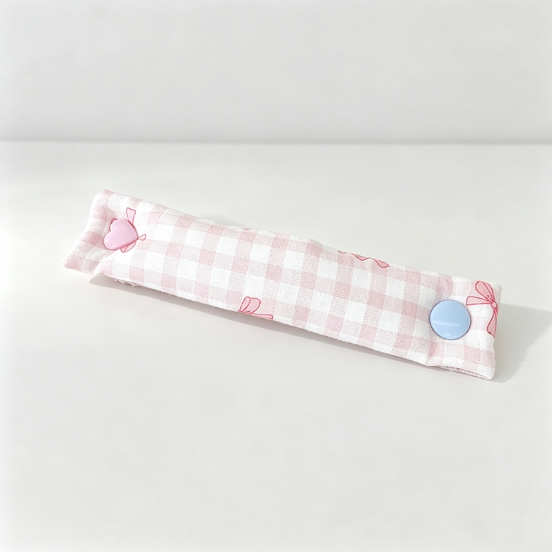 Grid Print Snap Closure Data Cable Organizer