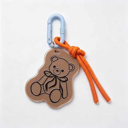 Rope Clip Floral Charm Keychain