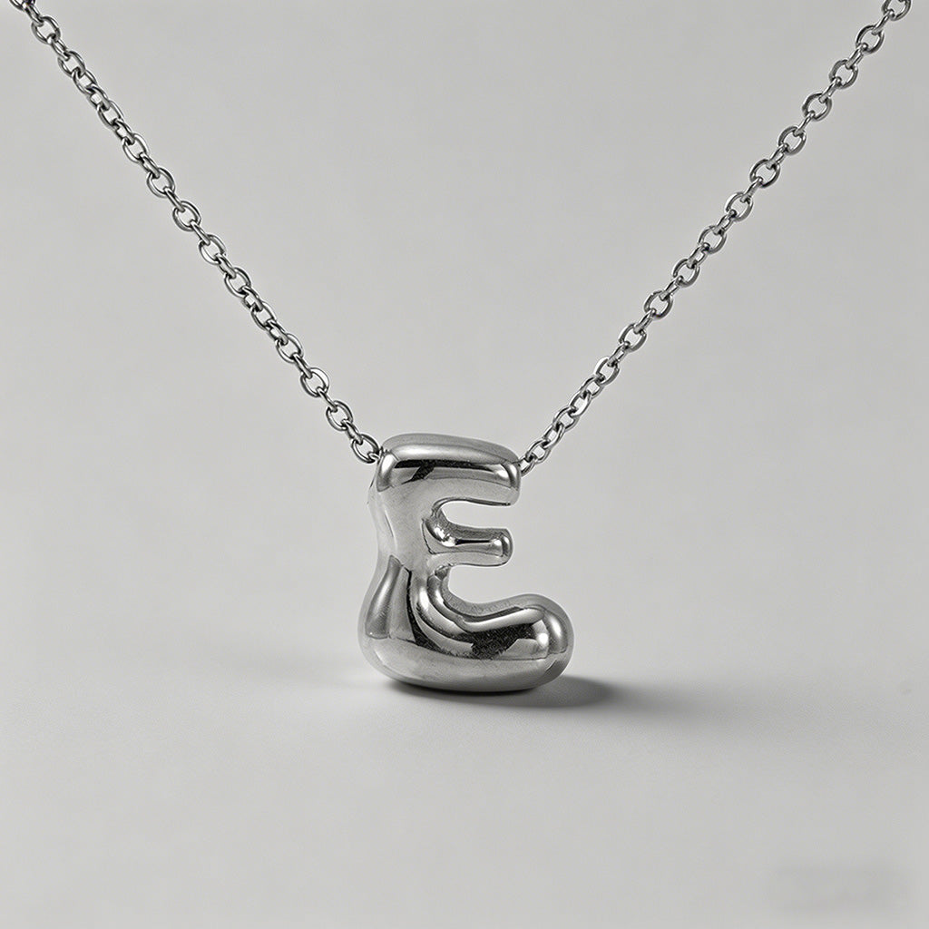 3D Bubble Letter Initial Neckl - Shopdayla Wholesale - #8002