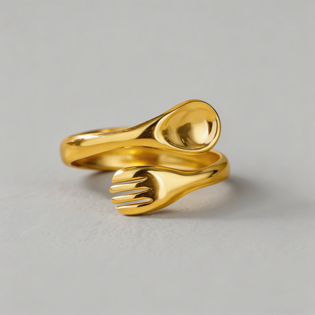 Cute Spoon Fork Open Ring - Shopdayla Wholesale - #4498