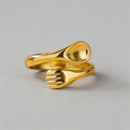 Cute Spoon Fork Open Ring - Shopdayla Wholesale - #4498