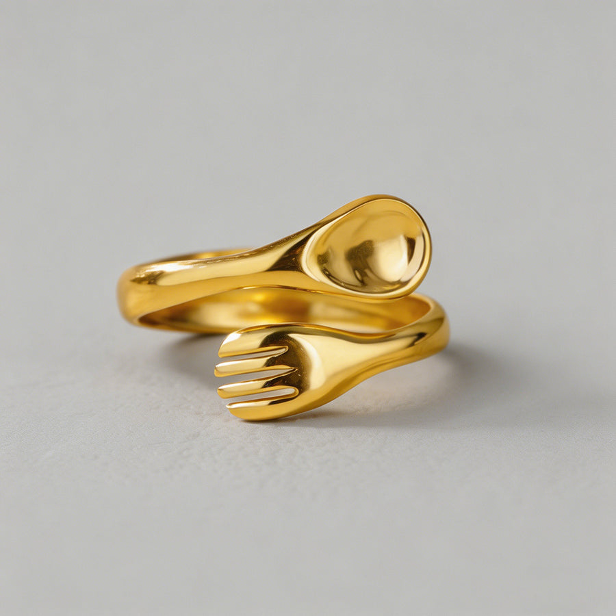 Cute Spoon Fork Open Ring - Shopdayla Wholesale - #4498