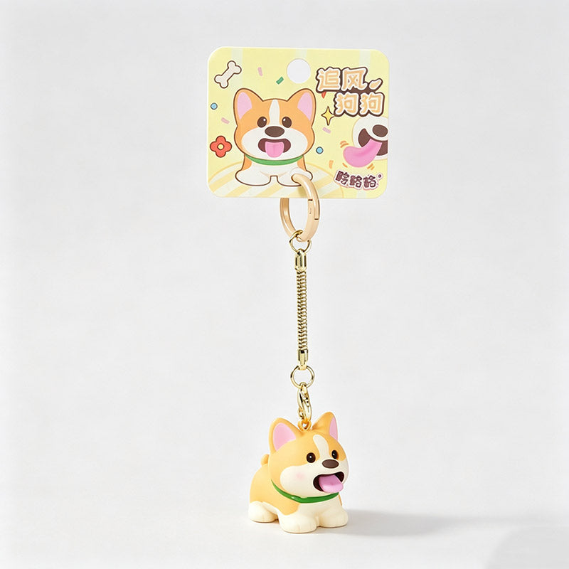Resin Dog Figure Keychain