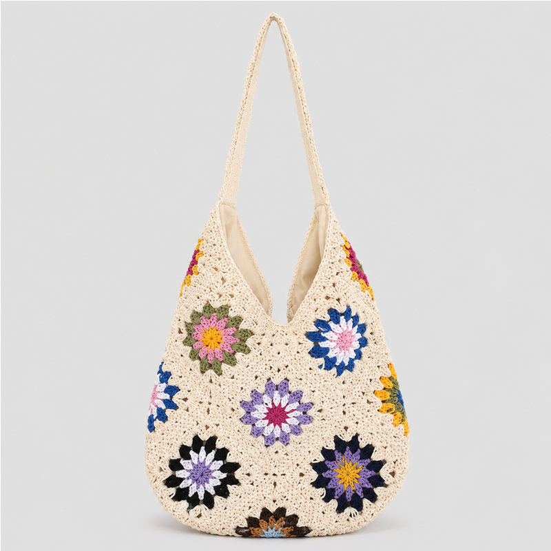Sunflower Knitting Shoulder Bag