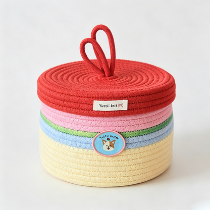 Striped Rope Storage Basket