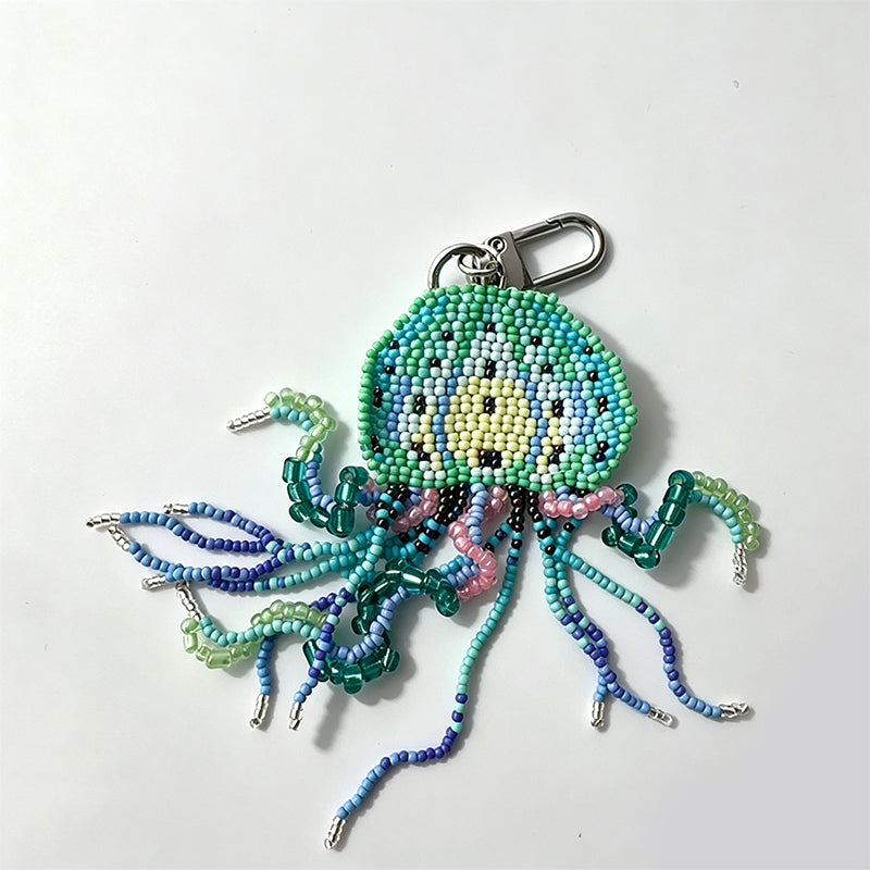 Handmade Beaded Jellyfish Keychain