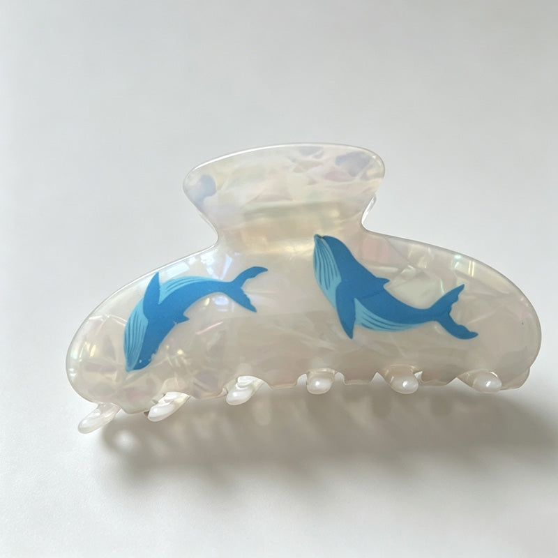Starfish Shell Print Claw Clip