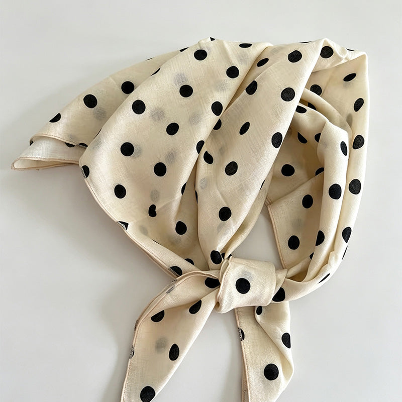 Polka Dots Print Square Neck Scarf