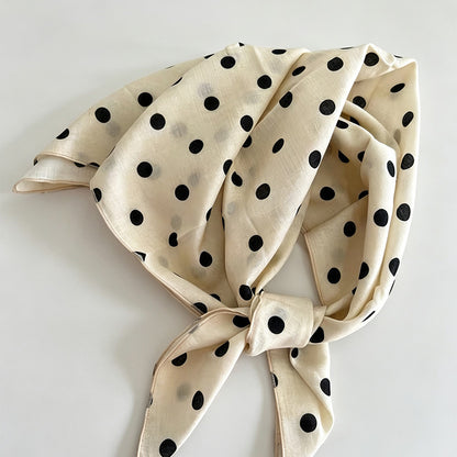Polka Dots Print Square Neck Scarf