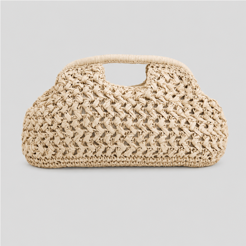 Woven Handle Crochet Clutch