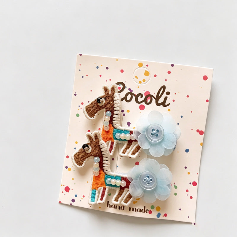 Lace Grid Print BB Hair Clips
