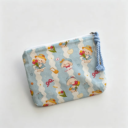 Bunny Dog Printed Fabric Pouch