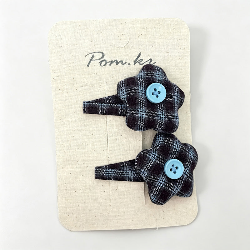 Navy Bow Hair Clips