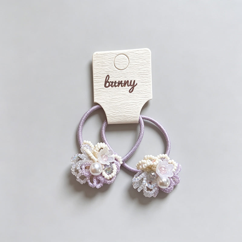 Colorful Beaded Flower Shape Hair Tie