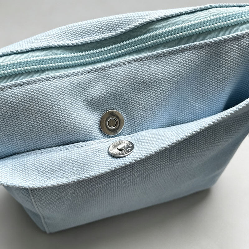 Canvas Crossbody Bag With Bow Charm