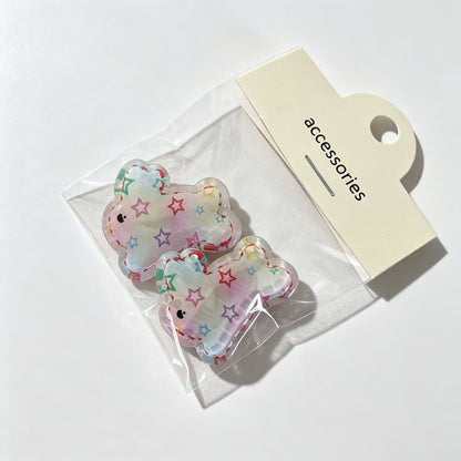Bunny Shape Resin Hair Clips, 2 Pieces