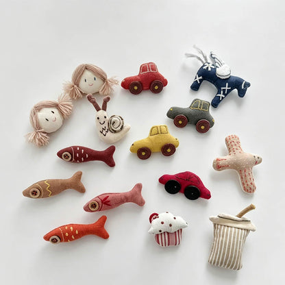 Playful Cartoon Animal Fabric Brooch