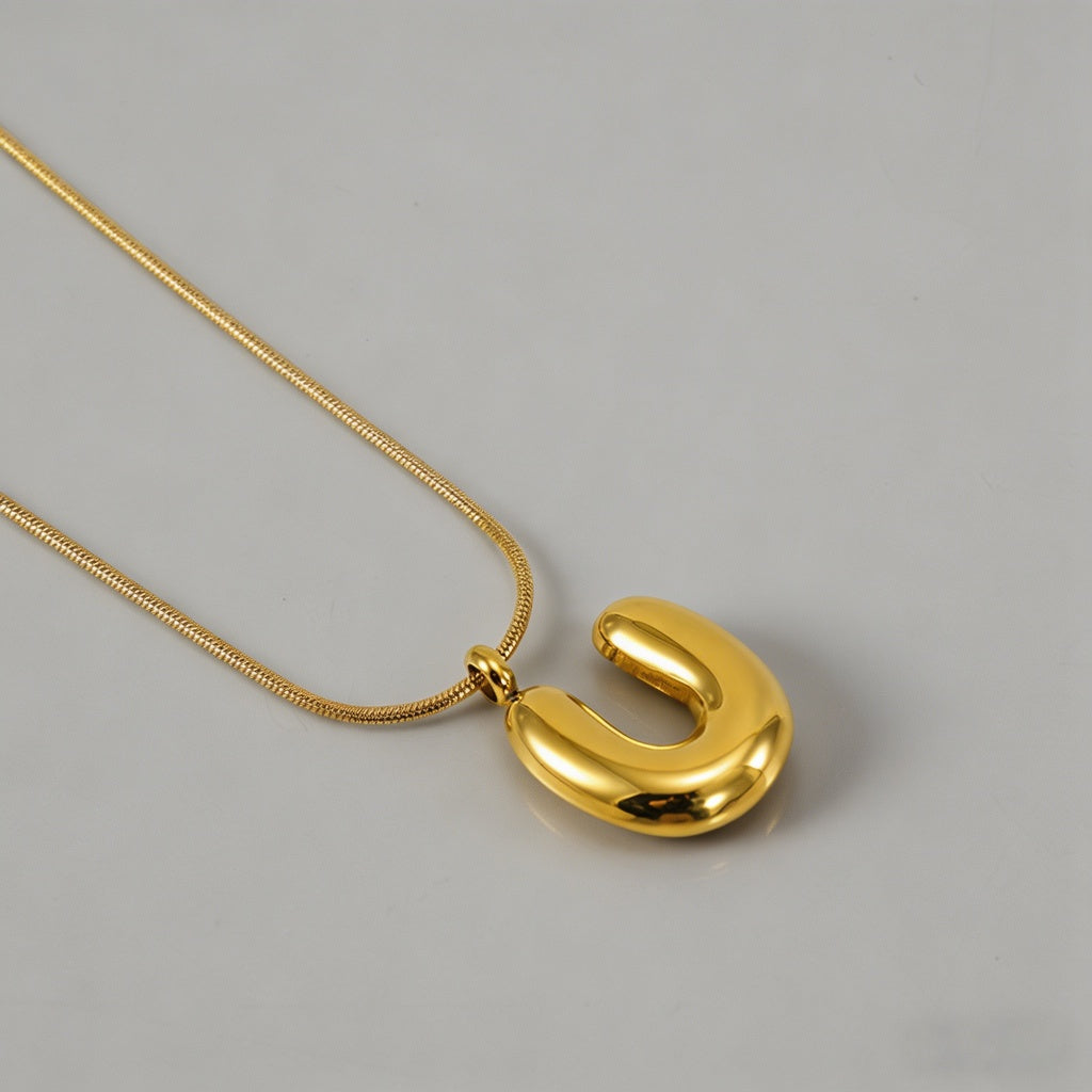 3D Bubble Letter Initial Neckl - Shopdayla Wholesale - #3762