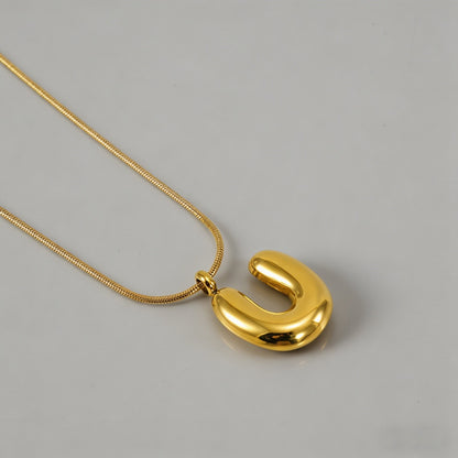 3D Bubble Letter Initial Neckl - Shopdayla Wholesale - #3762