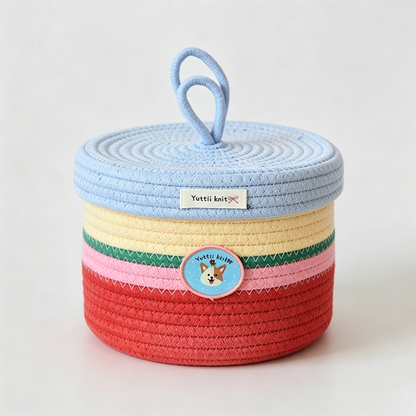 Striped Rope Storage Basket