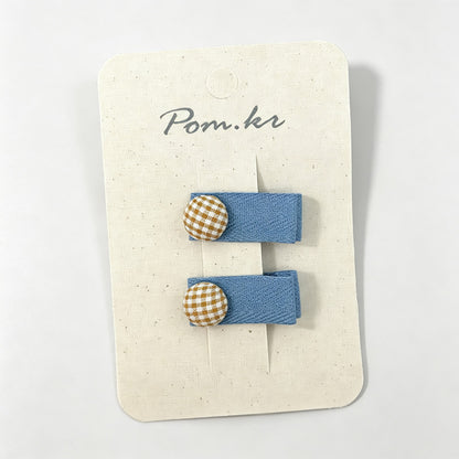 Navy Bow Hair Clips