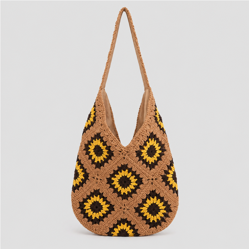 Sunflower Crochet Shoulder Bag