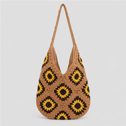 Sunflower Crochet Shoulder Bag