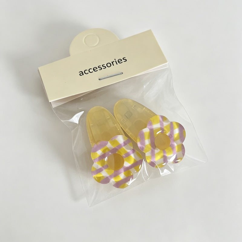 Flower Shape Resin Hair Clips, 2 Pieces