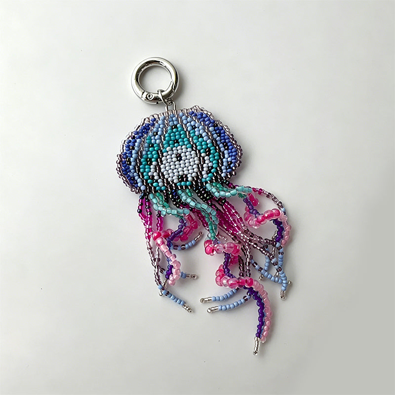 Handmade Beaded Jellyfish Keychain