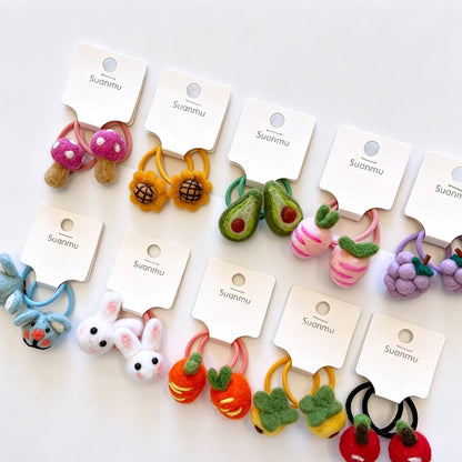 Felt Fruit Shape Hair Tie Set