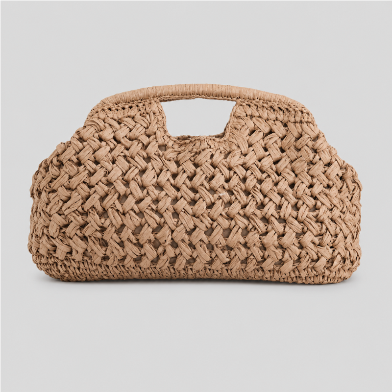 Woven Handle Crochet Clutch