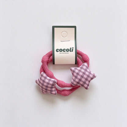 Plaid Star Fabric Hair Ties