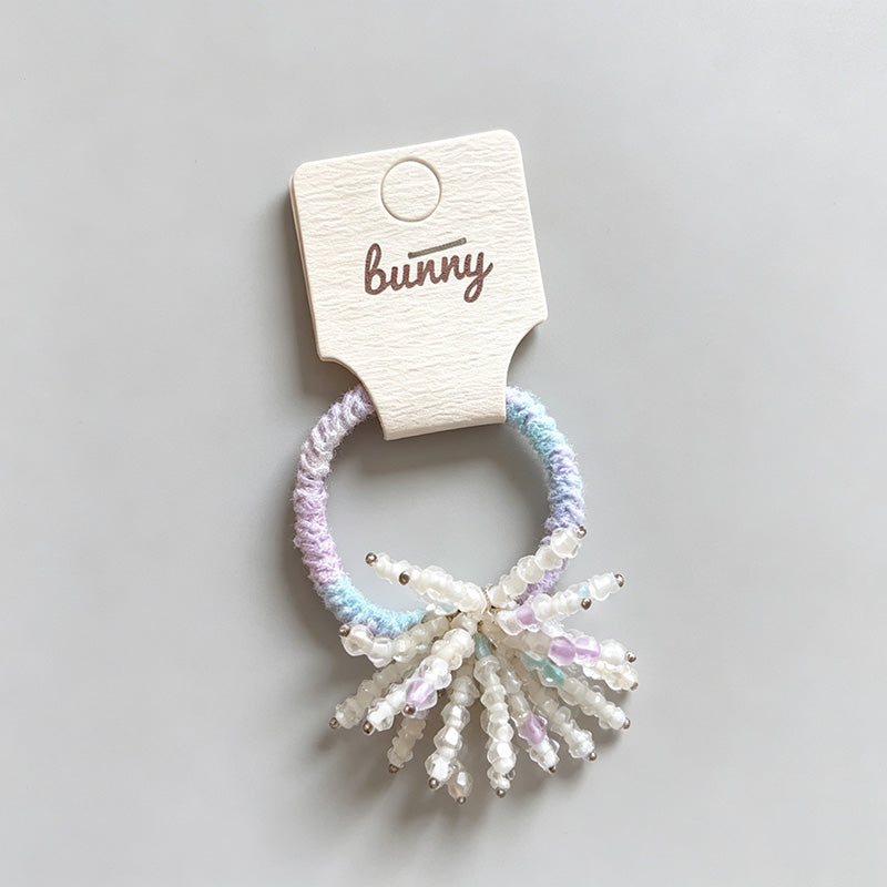 Colorful Beaded Flower Shape Hair Tie