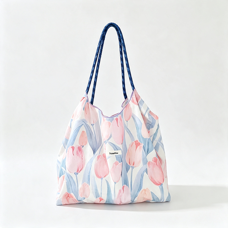 Floral Print Reusable Tote Bag
