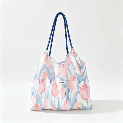 Floral Print Reusable Tote Bag