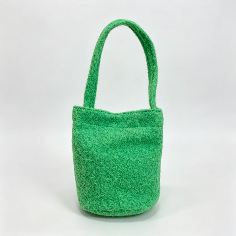 Fuzzy Fleece Handle Bag