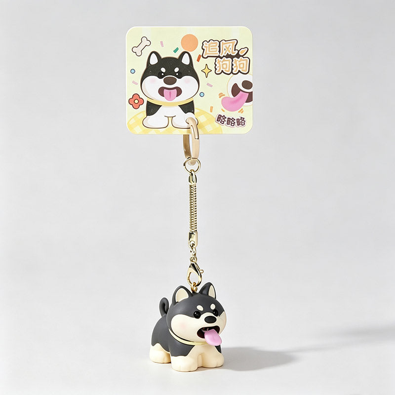 Resin Dog Figure Keychain