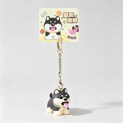 Resin Dog Figure Keychain