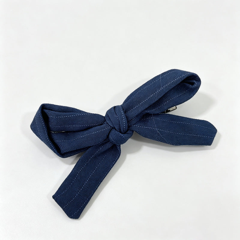 Grid Bow Hair Clips