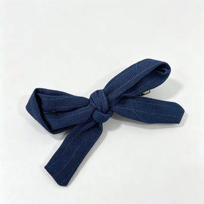 Grid Bow Hair Clips