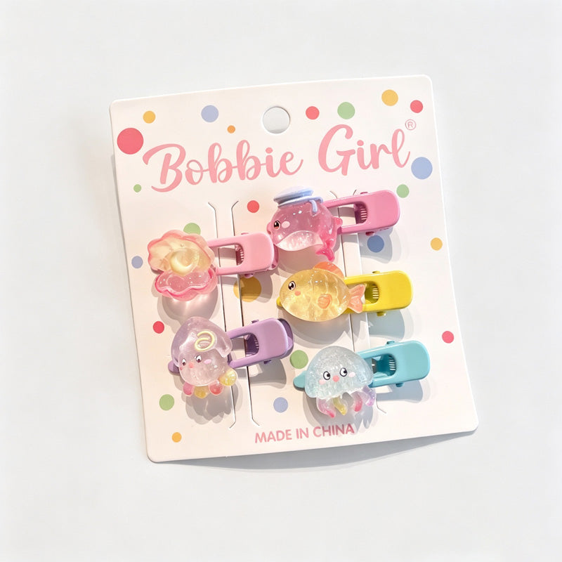 Animal Resin Hair Clips Set