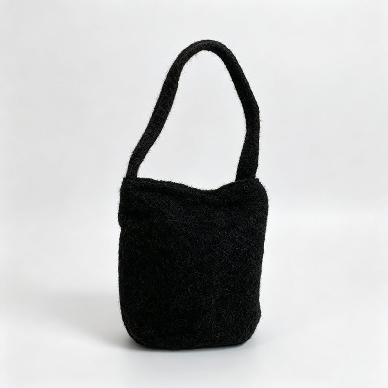 Fuzzy Fleece Handle Bag