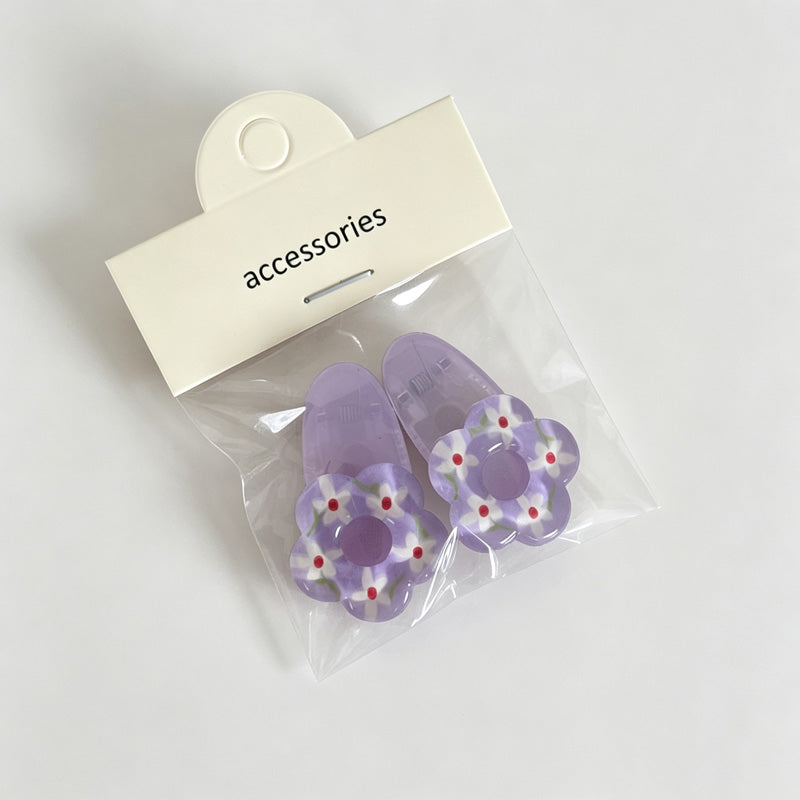Flower Shape Resin Hair Clips, 2 Pieces
